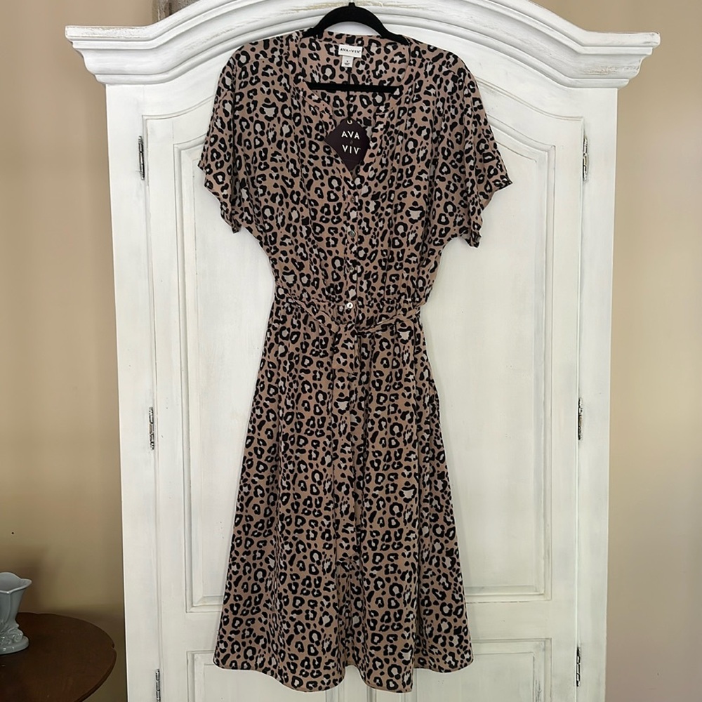 Adorable animal print waisted dress